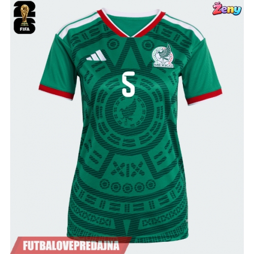 Lacne Ženy Futbalové dres Mexiko Johan Vasquez #5 MS 2026 Krátky Rukáv - Domáci